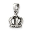 Black Bow Jewelry Sterling Silver 10mm Antiqued 3D Crown Pendant - 3 of 4
