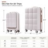 Hardshell Luggage Set,3-Piece Lightweight Suitcases (20"/24"/28") with Spinner Wheels,Cup Holder,20" Front Opening Carry-On with USB Port–Cuddlewood - 4 of 4