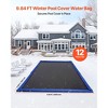 VEVOR Pool Cover Water Bags, 12 Packs 10 Ft, Double Chamber Pool Cover Water Tubes, 0.4mm Thick PVC Bags Weights with Leakproof Screw Cap, Blue - 3 of 4