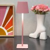 National Brand Portable and Rechargeable LED Touch Lamp with Pink Metal Finish: Contemporary Style, Integrated Bulb, USB Powered - 2 of 2