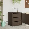 vidaXL Patio Storage Cabinet Brown 21.7"x23.2"x27.2" Poly Rattan - 3 of 4
