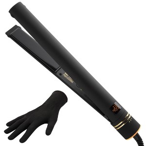 Hot Tools Pro Artist Black Gold Evolve Ionic Salon Hair Flat Iron | Long-Lasting Finish for Straightening Hair, (1 in) - 1 of 4