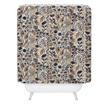 Avenie Moody Blooms Ditsy Shower Curtain Brown - Deny Designs
