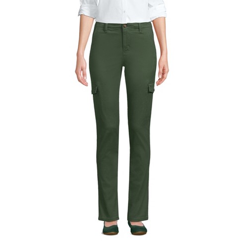 Lands End Women s Petite Mid Rise Slim Cargo Chino Pants 6 Estate Green