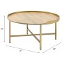 Mithea Oak & Gold Finish Coffee Table - 2 of 4