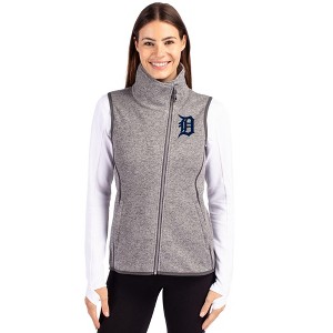 Detroit Tigers Cutter & Buck Mainsail Sweater Knit Womens Asymmetrical Vest - 1 of 1