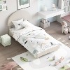 Twin Bed Frame with Round Boucle Headboard,Upholstered Arch-Shaped Design - 2 of 4