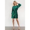 Women's Velvet Dress Fall Fashion Lantern Sleeve High Waist A-Line Skater Cocktail Party Dresses with Belt - 4 of 4
