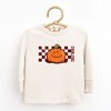 The Juniper Shop SmileyWorld Pumpkin Face Checkered Toddler Long Sleeve Tee - 2 of 4