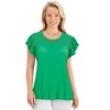 Collections Etc Double Layer Flutter Sleeve Eyelet Trim Stylish Top - 3 of 4