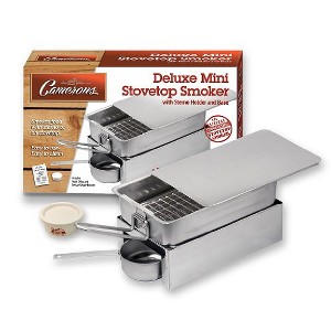 Stovetop Smoker - Deluxe Mini Stovetop Smoker with Sterno, Base and Wood Chips- Works over any heat source, indoor or outdoor - 1 of 2