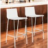 HomeRoots Set of Two 30" Clear And Silver Acrylic And Steel Low Back Bar Height Bar Chairs - 2 of 4