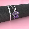 Maya's Grace Birthstone Paw Print Pendant Necklace, Rhinestone Gemstone, Pendant Necklace for Women - 2 of 4