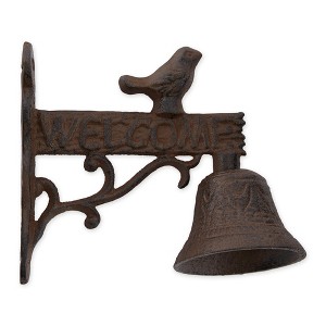 Zingz Home Welcome Sign With Bird Cast Iron Door Bell - 1 of 4