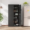 62"x31"x16" Wood Accent Cabinet in Black, Storage Organizer with Adjustable Shelves for Kitchen Bedroom Entryway Living Room Dinning Room - 2 of 4