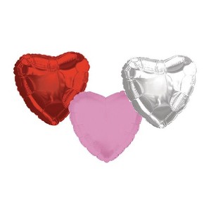Mylar Heart Balloons 17" (Pack of 10) - 1 of 1