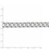 Black Bow Jewelry Men's 10.5mm, Sterling Silver Solid Pave Curb Chain Bracelet - 4 of 4