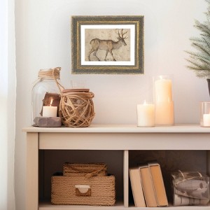 Petal Lane 10"x8" Vintage Reindeer Patina Gold Framed Art - 1 of 3