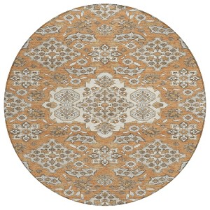 Terra Cotta Gray And Beige Medallion Washable Indoor Outdoor Area Rug - 1 of 4
