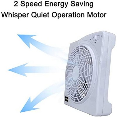 Optimus 10" White Plastic Two-Speed Floor Fan