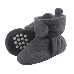 Luvable Friends Baby and Toddler Cozy Fleece Booties, Charcoal - 1 of 2