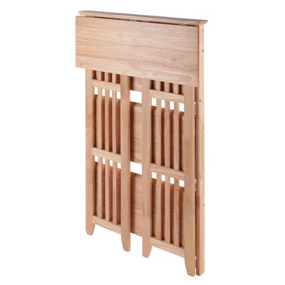Natural Light Wood 4-Tier Foldable Bookshelf