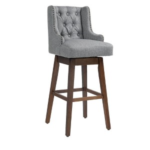 360 Degree Swivel Bar Stools Counter Height Chairs with Footrest Set of 2 - 1 of 4