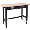 Okak 48/60IN Wide Office Desk with Adjustable Height, Standing Desk with Metal Wheels, Computer Desk for Living Room, Workshop, Office - 2 of 4