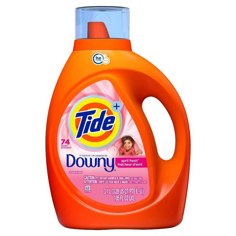 Tide Plus Downy High Efficiency Liquid Laundry Detergent - April Fresh, 3 of 11