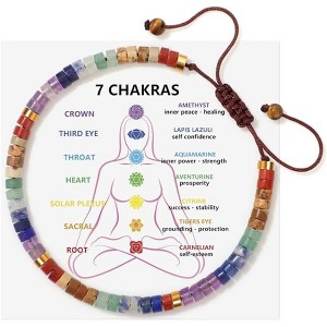 Chakra Bracelets for Women Anxiety 7 Chakras Healing Crystals Meditation Relax Anxiety - 1 of 4