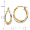 Black Bow Jewelry Polished Twisted Double Hoop Earrings in 14k Two Tone Gold, 22mm - 4 of 4