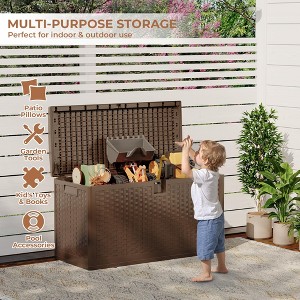 73Gal Blow Molded Storage Box,Outdoor Storage Box Waterproof Lockable,Patio Square Deck Box,Outside Storage Box Container for Cushions, Garden Tools - 1 of 4