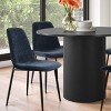 5-Piece 41.5" Dining Set for 4,Pedestal Black Round Dining Table with 4 Armless Dining Chair for Living Room,Dining Room,Farmhouse-Tanpinhause - 3 of 4