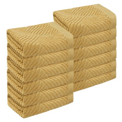 Unique Bargains Hotel Spa Bathroom Highly Absorbent Lightweight Striped Cotton Washcloths 12 Packs