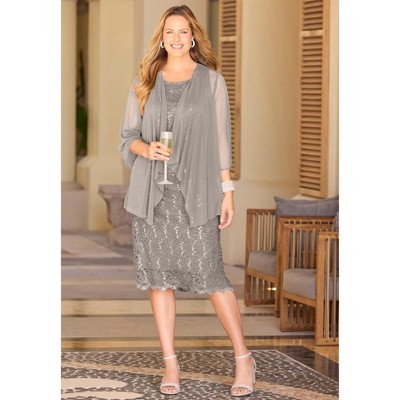 Catherines Sparkling Lace Jacket Dress