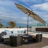 Tangkula 10 ft Patio Table Market Umbrella Yard Outdoor w/ Solar LED Lights - 3 of 4