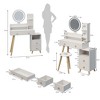 FONTOI 31.5"W/36.3"W Makeup Vanity Table Desk with Stool Capacity Storage Cabinet 5 Drawers for Woman Bedroom Dressing Room, White - 3 of 4