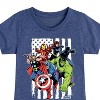 Girls' - Marvel - Avengers American Flag Fitted Short Sleeve Graphic T-Shirt - 2 of 4