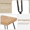 Modern Coffee Table, Easy Assembly, Thicken Chevron Pattern, Metal Hairpin Legs, Ash Wood Finish - 3 of 3