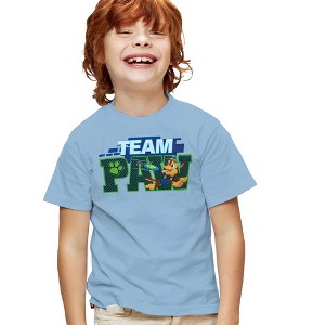 Boys' Paw Patrol Team Paw Chase T-Shirt Light Blue Small - 1 of 4