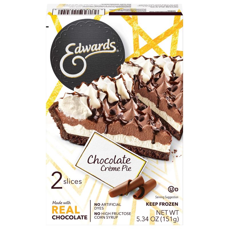 Edwards Frozen Chocolate Creme Pie Slices - 5.34oz/2ct, 1 of 8