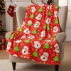 Lomsoe Christmas Throw Blankets Snowmen, Hearts, Santa, Snowflakes, Xmas Tree Soft Cozy Christmas Plush Flannel Blanket for Sofa, Christmas Gift. - 2 of 4