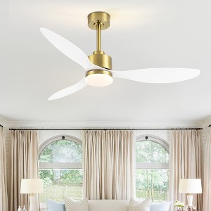 Airsurfer 52-Inch White Ceiling Fan with Remote, Reversible DC Motor, 3 ABS Blades & Color-Changing LED Light - 1 of 4