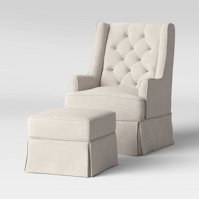 toco swivel glider and ottoman white