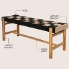 JONATHAN Y Denis 48" 2-Seat Backless 700-Lbs Support Acacia Wood Outdoor Bench With Checkerboard Woven Rope Seat - 3 of 4