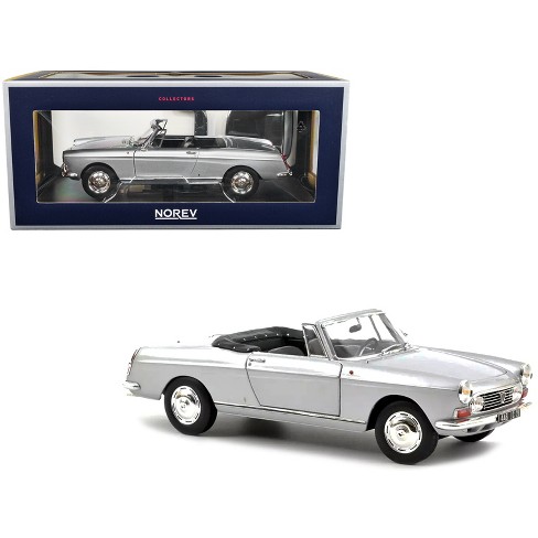 1967 Peugeot 404 Cabriolet Silver Metallic 1/18 Diecast Model Car