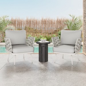 Christopher Knight Home Barbara Modern Outdoor Metal and Rope Upholstered Club Chairs (Set of 2) - 1 of 4
