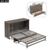 NicBex Queen Size Murphy Bed Wooden Queen Bed Frame Wall Bed with 2 Spacious Drawers and USB Charging for Apartment, Antique Gray - 2 of 4