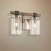 Minka Lavery Industrial Wall Light Sconce Brushed Nickel Hardwired 14" 2-Light Fixture Clear Seeded Glass for Bathroom Vanity - 2 of 4