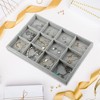 Unique Bargains 12 Grid Jewelry Tray Stackable Tray Showcase for Rings Earrings Necklace Bracelet Pendants 1 Pc - 2 of 4